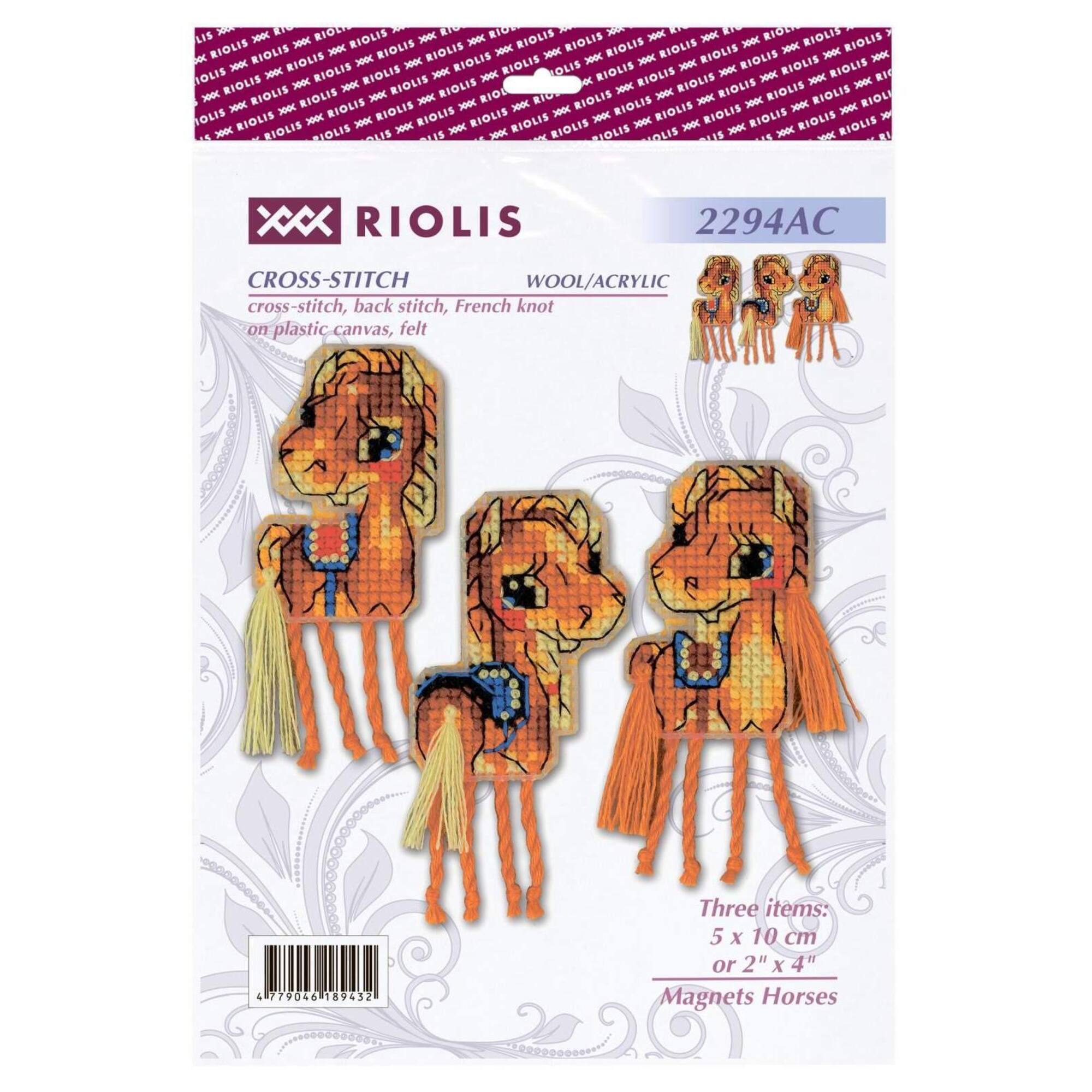 RIOLIS Magnets Horses Counted Cross Stitch Kit